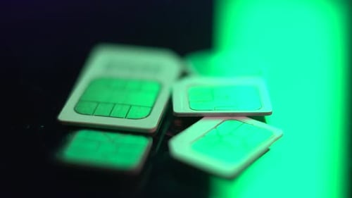 SIM Cards Close Up, Standard Micro and Nano Sizes