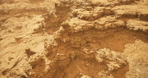 Realistic Rocky Desert Canyon Ground Level Flyover