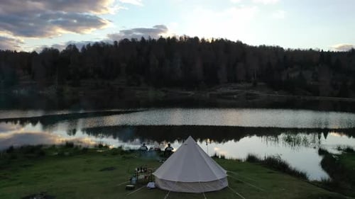 camping and woodland in nature