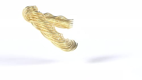 Metal Golden Knot Thread on White Bg