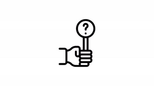 Animated Hand Holding Question Mark Flat Design Icon