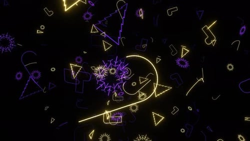 Purple And Yellow Neon Christmas Particles Background Vj Loop In 4K