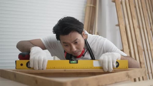 Carpenter work at workshop.