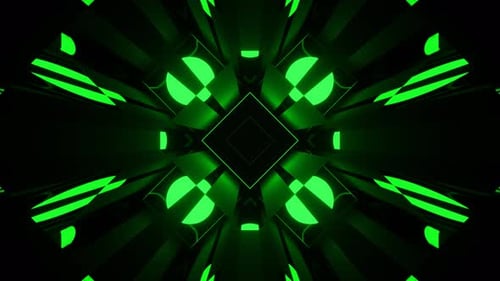 Green Fantastic Abstract Geometric Modular Corridor Background Vj Loop In 4K