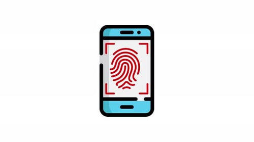 Fingerprint Scan Security on Smartphone Animation