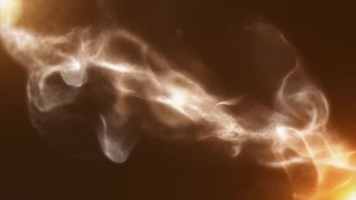 Fluid Orange Particle Wave Abstract Background Animation