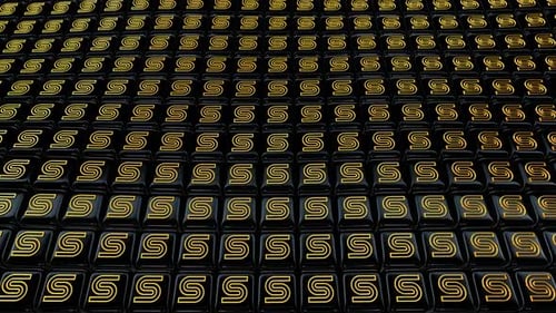 Elegant Gold Letter S Pattern Waving Grid Loop