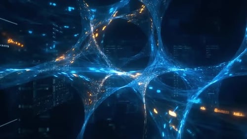 AI Machine Learning Abstract Background, Quantum Computing, Cyber Security - 1080p