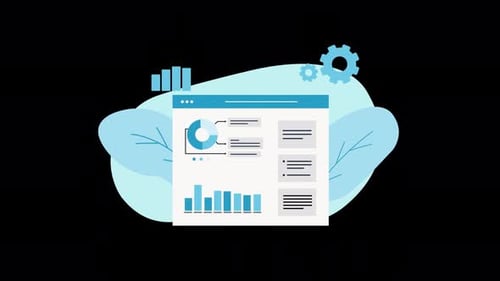 Flat Design Business Data Dashboard Interface Animation