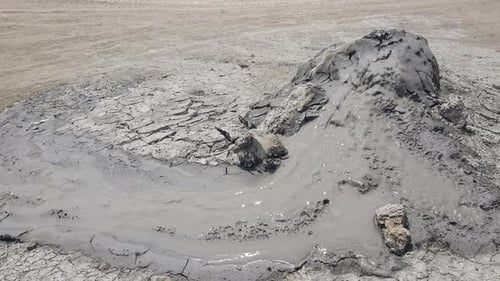 Mud Volcano in Gobustan National Park, Azerbaijan, Close Up