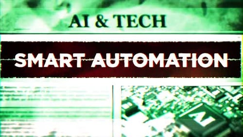 AI Tech Smart Automation Glitch Digital Text Reveal