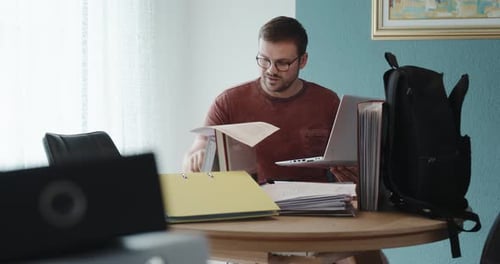 Man working from home at computer
