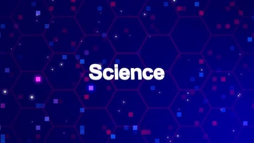 Science text animation with background
