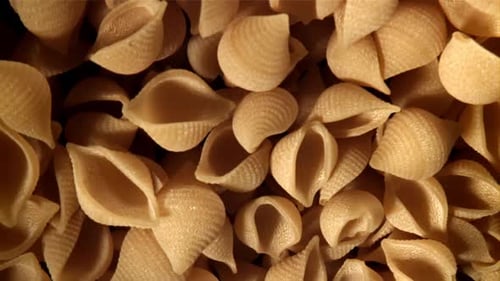 Dry Pasta Rises and Falls Filmed on a Highspeed Camera at 1000 Fps