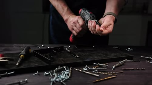 Carpenter Making Modern Furniture In His Workshop