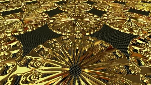 Elegant Golden Ornate Pattern Motion Background Loop