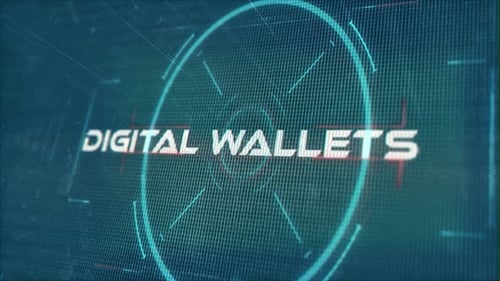 Futuristic Digital Wallets Text Title Glitch Reveal