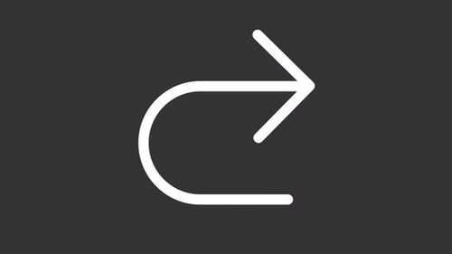 Animated thin line right bend arrow icon