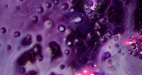 Abstract Purple Pigments with Glittering Liquid