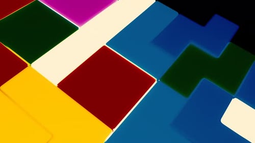 Colorful 3D Geometric Blocks Transition Reveal