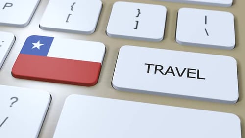 Chile Travel Key Press Animation on a Modern Keyboard