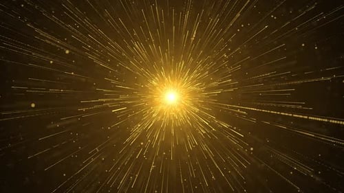 Abstract Golden Particle Light Rays Bursting Background
