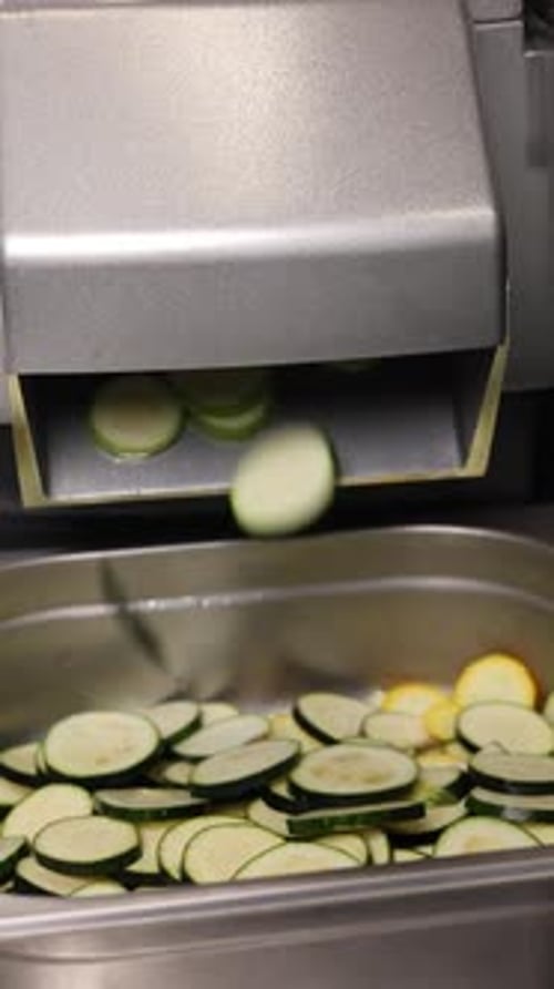 The chef prepares vegetables. Close-up