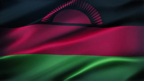Realistic Waving Malawi National Flag Loop Animation