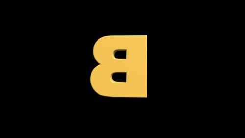 Rotating 3D Golden Letter B Animation