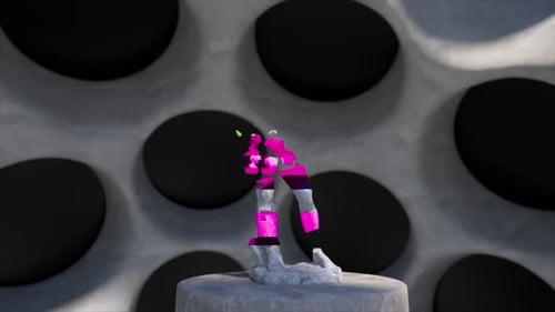 Digital Antique Statue of David on a Podium in a Digital Space in the Metaverse