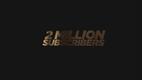 2 Million Subscribers Text Animation Rotation Alpha Channel