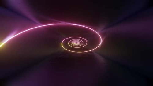 Pink And Yellow Neon Curve Glow Background Loop Animation In Hd