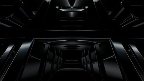 Abstract Dark Glossy 3D Tunnel Loop Background