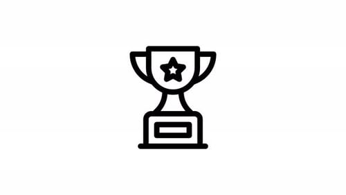 trophy line icon animation