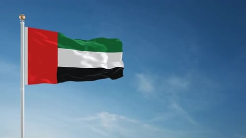 Modern United Arab Emirates Flag Waving