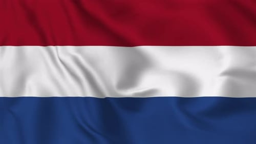 Realistic Waving Netherlands Flag Animation Loop