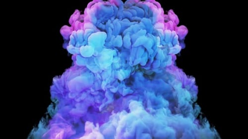 Colorful Fluid Ink Smoke Burst Animation