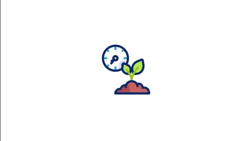 Icono animado de plantas en crecimiento