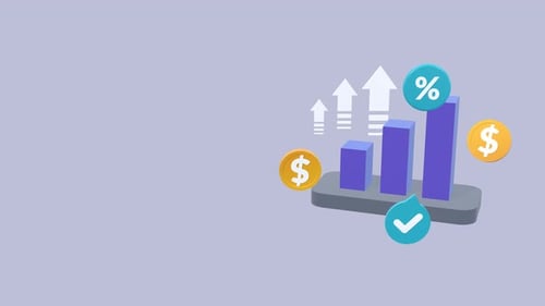 Financial Growth Graph Animation With Copy Space, Suitable For Investment And Financial Success.
