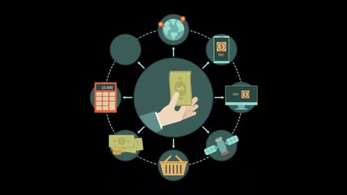 2D Online Payment And Circular Scene Alpha Channel