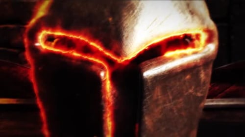 Epic Fiery Spartan Helmet Title Logo Reveal