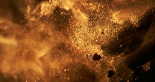 Closeup of fire. Filmed in superslow motion 800fps. The footage was taken of a bonfire. Shows