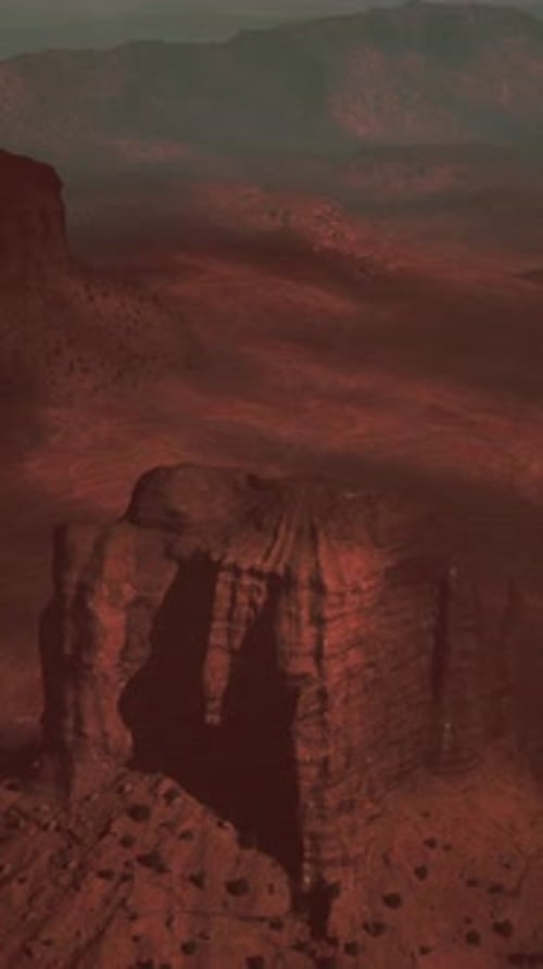 Sunset Over Rugged Desert Canyon