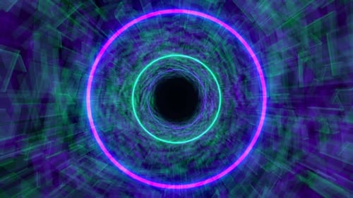 Purple And Turquoise Pulsating Hypnotic Tunnel Background Vj Loop In 4K