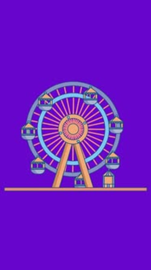 Colorful Carousel In Children's Park Vertical