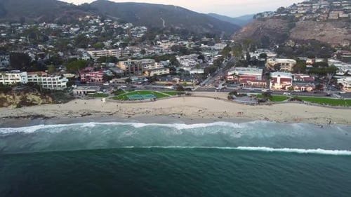 Downtown Laguna Beach, at Sunset. Orange County, Southern California Coast, USA.