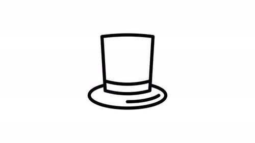 top hat line icon animation