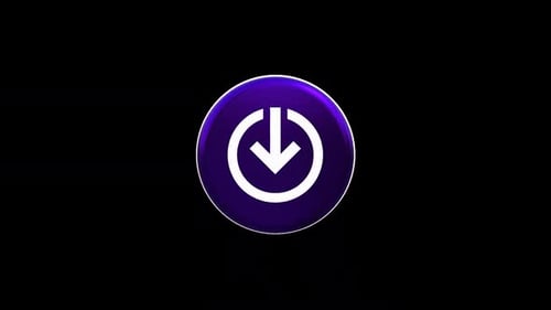 3D Glossy Purple Download Icon Animation