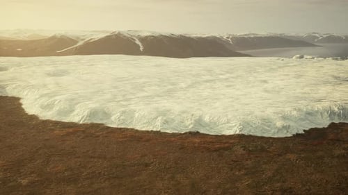 Snowcovered Mountain Range Taken From Above