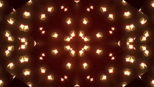 Abstract geometric shapes drift in dark, moody digital space